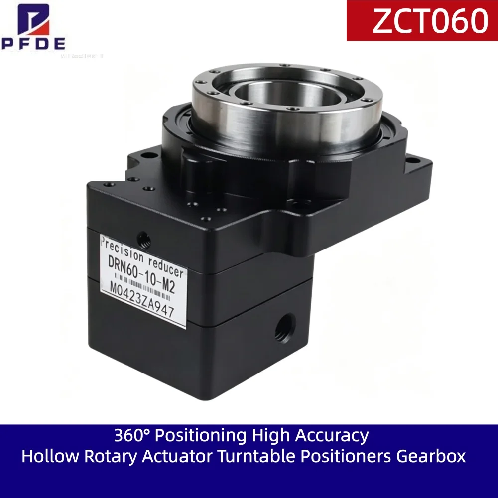 360° Positioner Hollow  Table  ZCT060 CNC Turntable Electric Circular Positioner Rotating Actuator Indexing Disc Angle