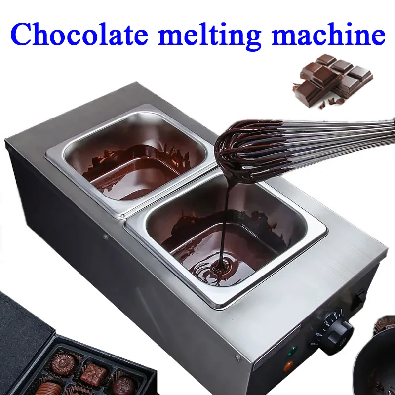 2 Tanks Chocolate Melting Machine Constant Temperature Electric Tempering Pot For Kitchen Baking