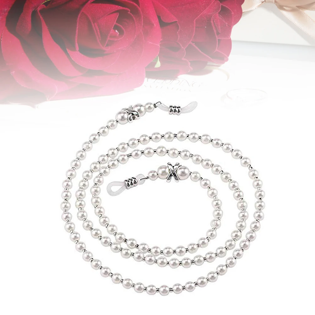 

2 Pcs Pearl Glasses Chain Holder Strap Eyeglass Eyewear Safrty Retainer Women's Eyeglasses