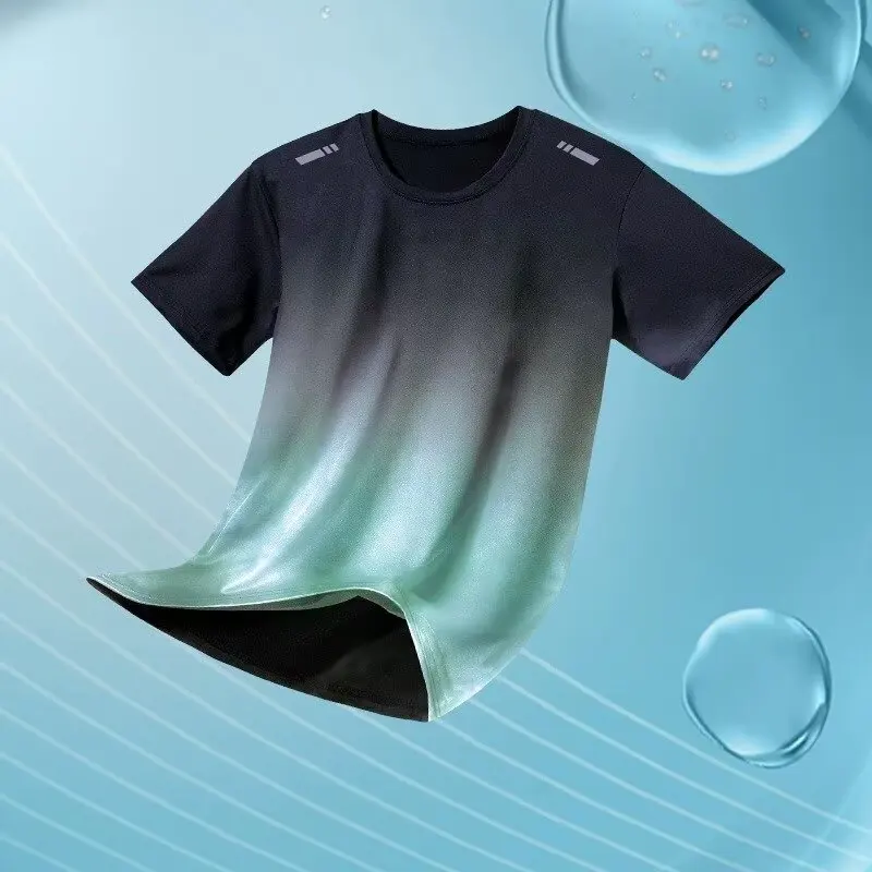 

2025 new sports short sleeved spring and summer couple fitness running fashion versatile clothes ice silk quick drying T-shirt t
