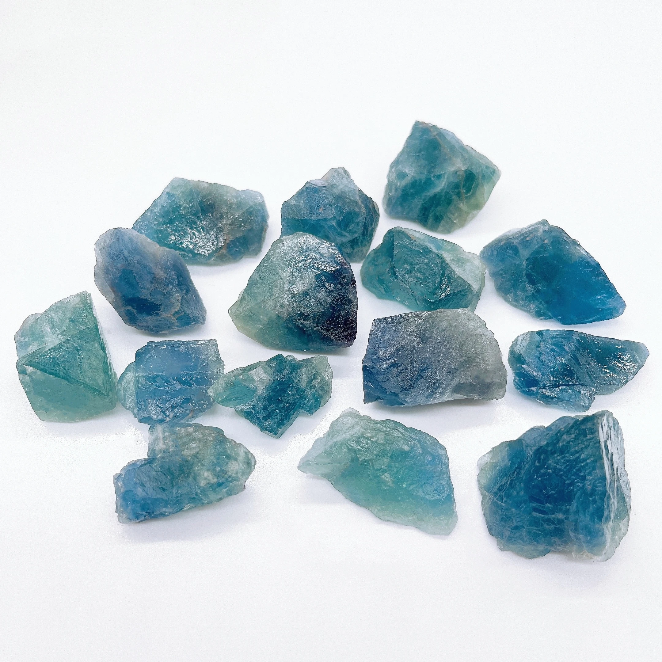 Natural Blue Green Fluorite Crystal Raw Stone Irregular Rough Mineral Specimen Reiki Healing Home Decor Aquarium