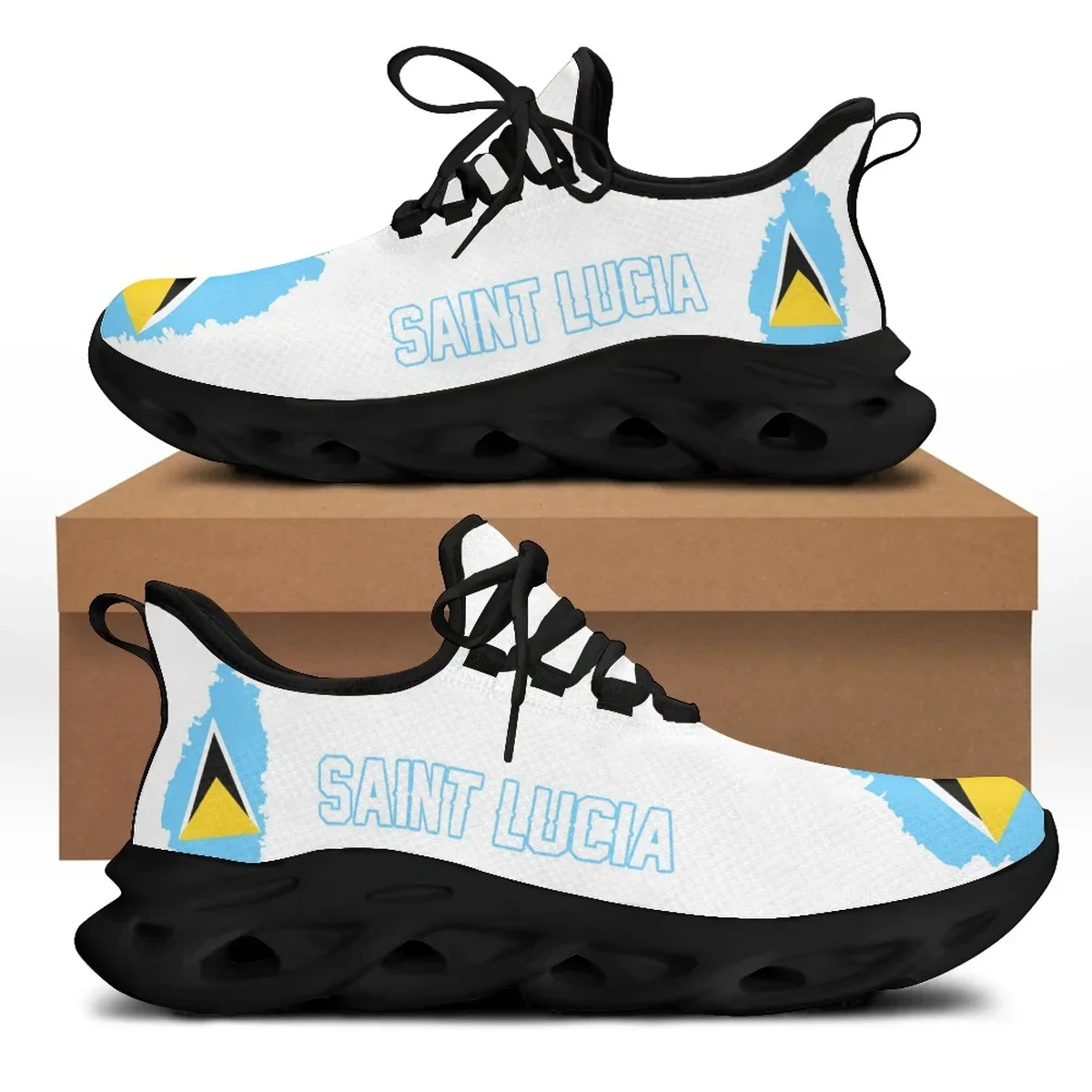 

Saint Lucia Print Women Sneakers National Style Mens Custom Print Sneakers Shoes Lightweight Sport Shoes zapatillas