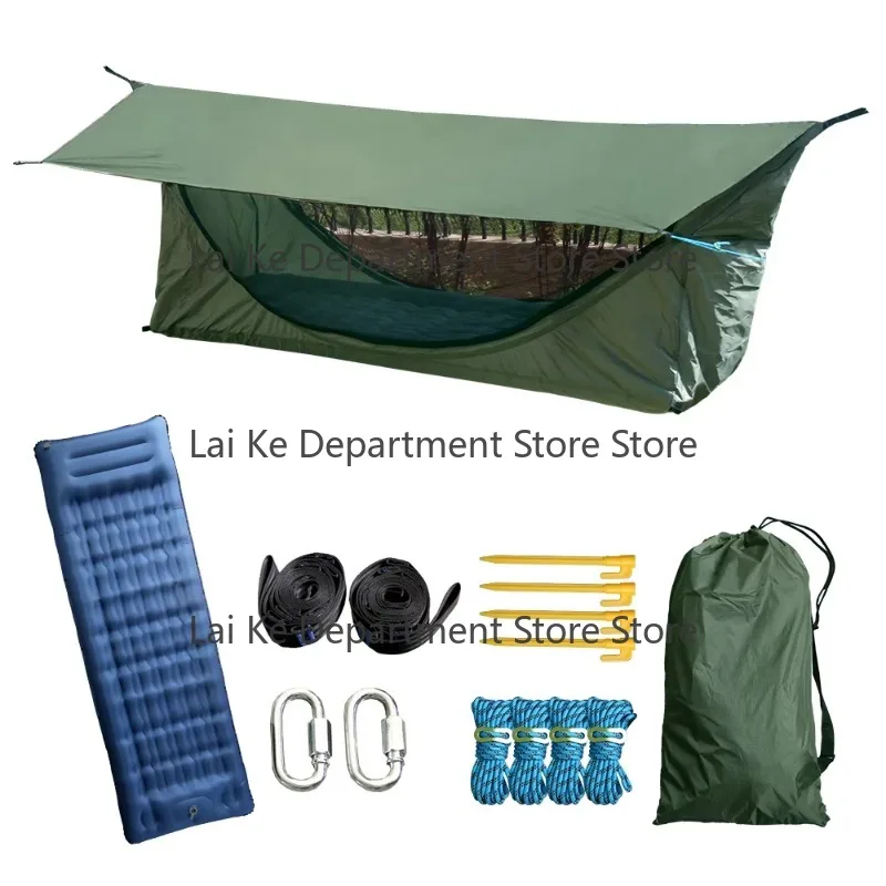 New Design Garden Swing Hammock with Inflatable mattress Mosquito net and Sun shelter Waterproof tarp for Outdoor camping