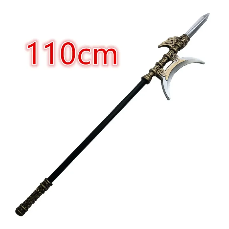 Cosplay Chinese Advanced half moon halberd Sword 1:1 Gun Weapon Three Kingdoms Role Playing Model Boys Toys Prop Knife Kids Gift