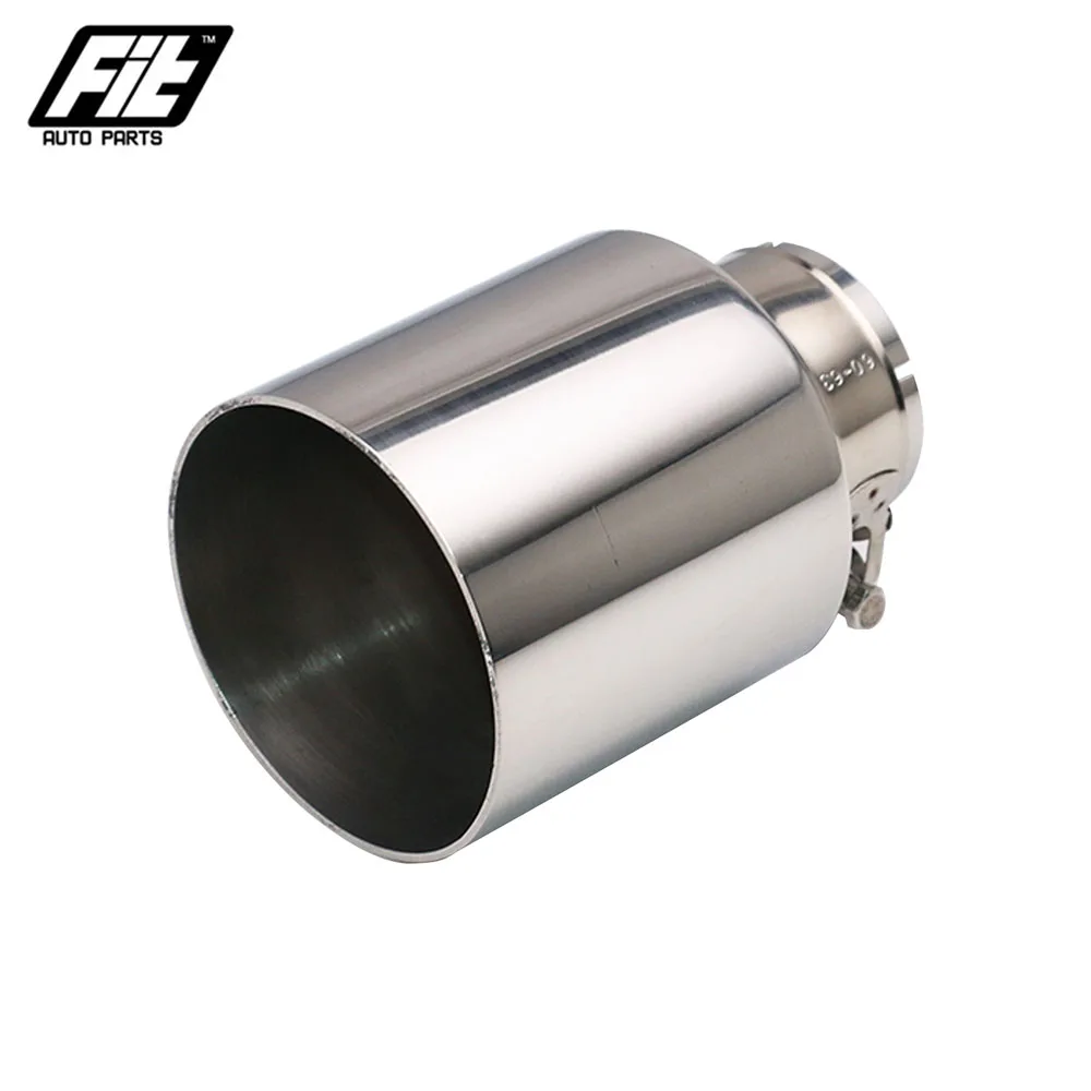 

2.5'' car Exhaust tips single layer Stainless Steel 3.5'' 4'' outlet muffler end pipe Flat Cut Out with clamp