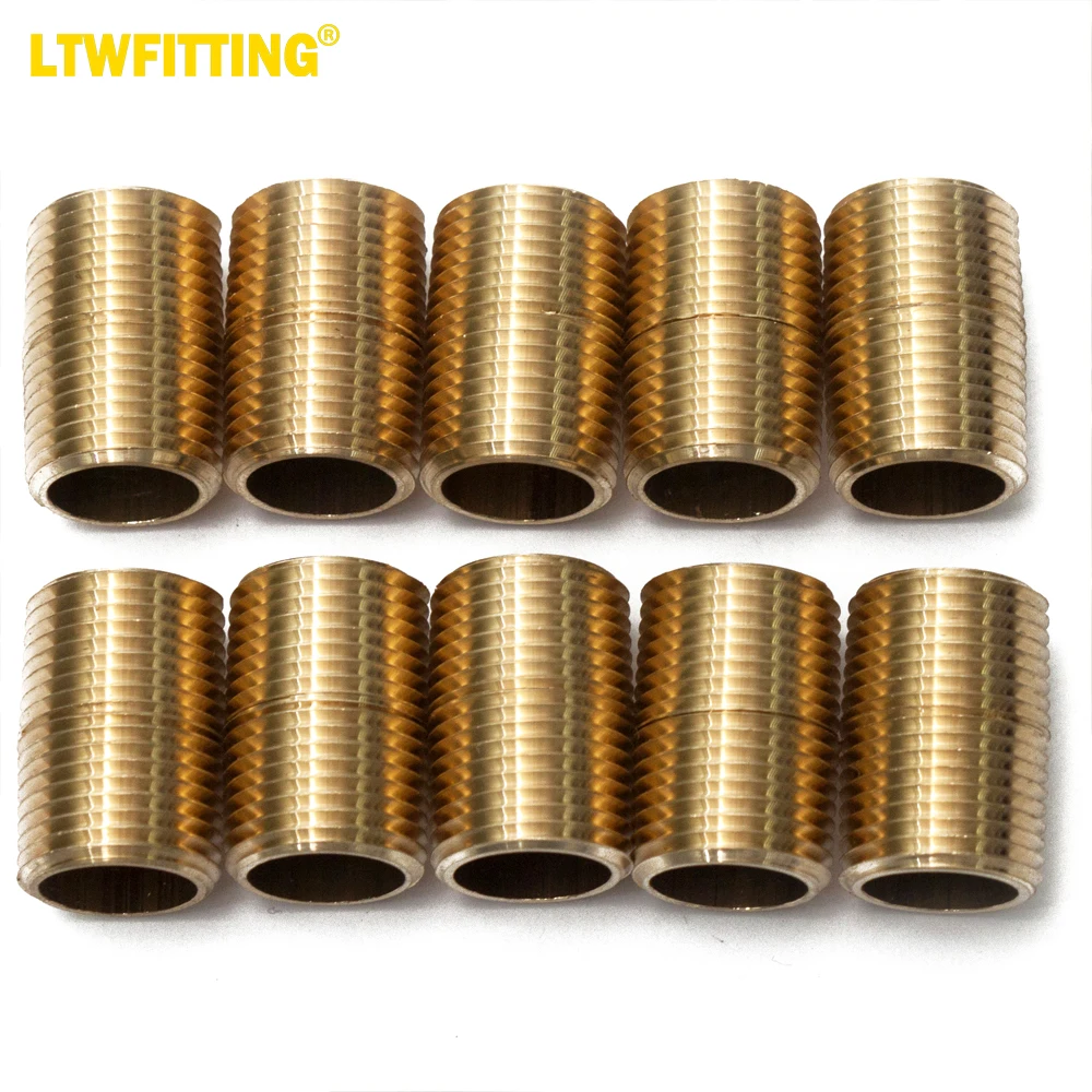 ข้อต่อท่อทองเหลือง ltwfitting 3/8 "ชาย NPT (แพ็ค10ชิ้น)