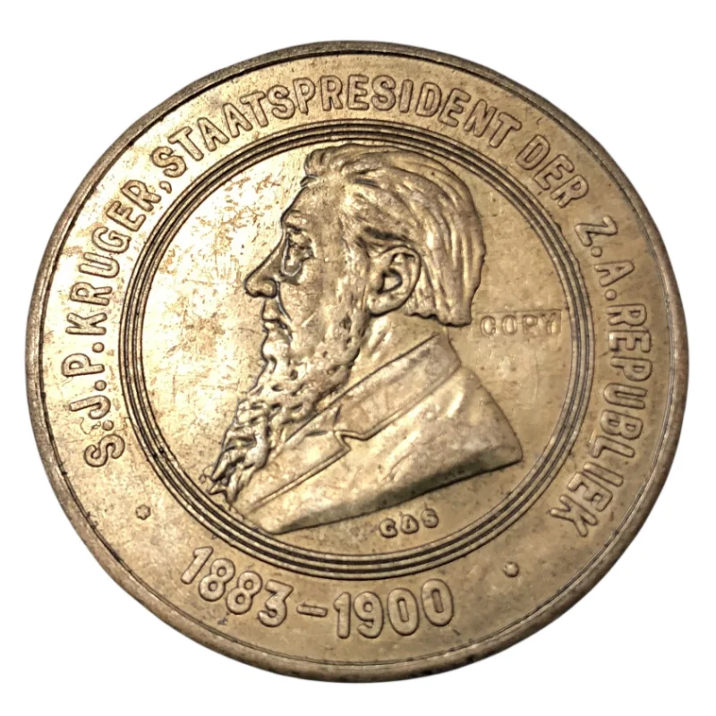 

1883-1900-S.J.P.KEUGER.STAATSPRESIDENT-DER-Z.A.REPUBLIEK Silver Plated Copy Coin