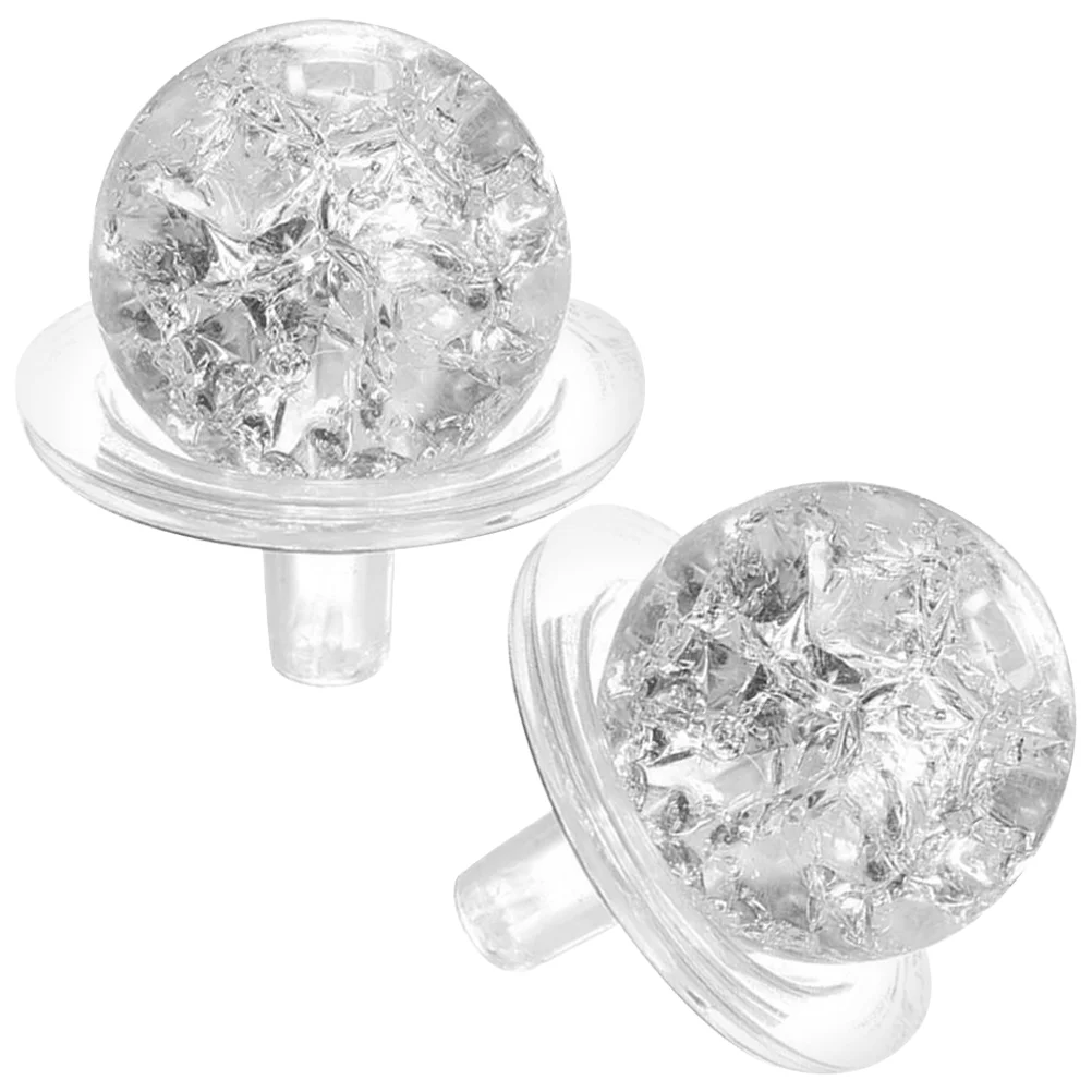 

Decorative Balls Bubble Holder Set Glass Knob Adornments Round Sphere Tabletop Craft Gift Clear Office