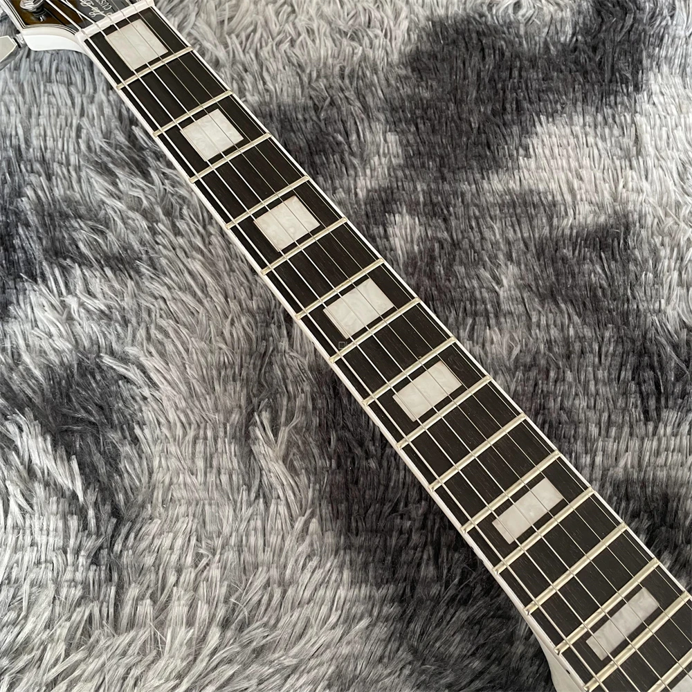 High-quality custom-made  electric guitar white body rosewood fingerboard inlaid real shell silver-white knobs