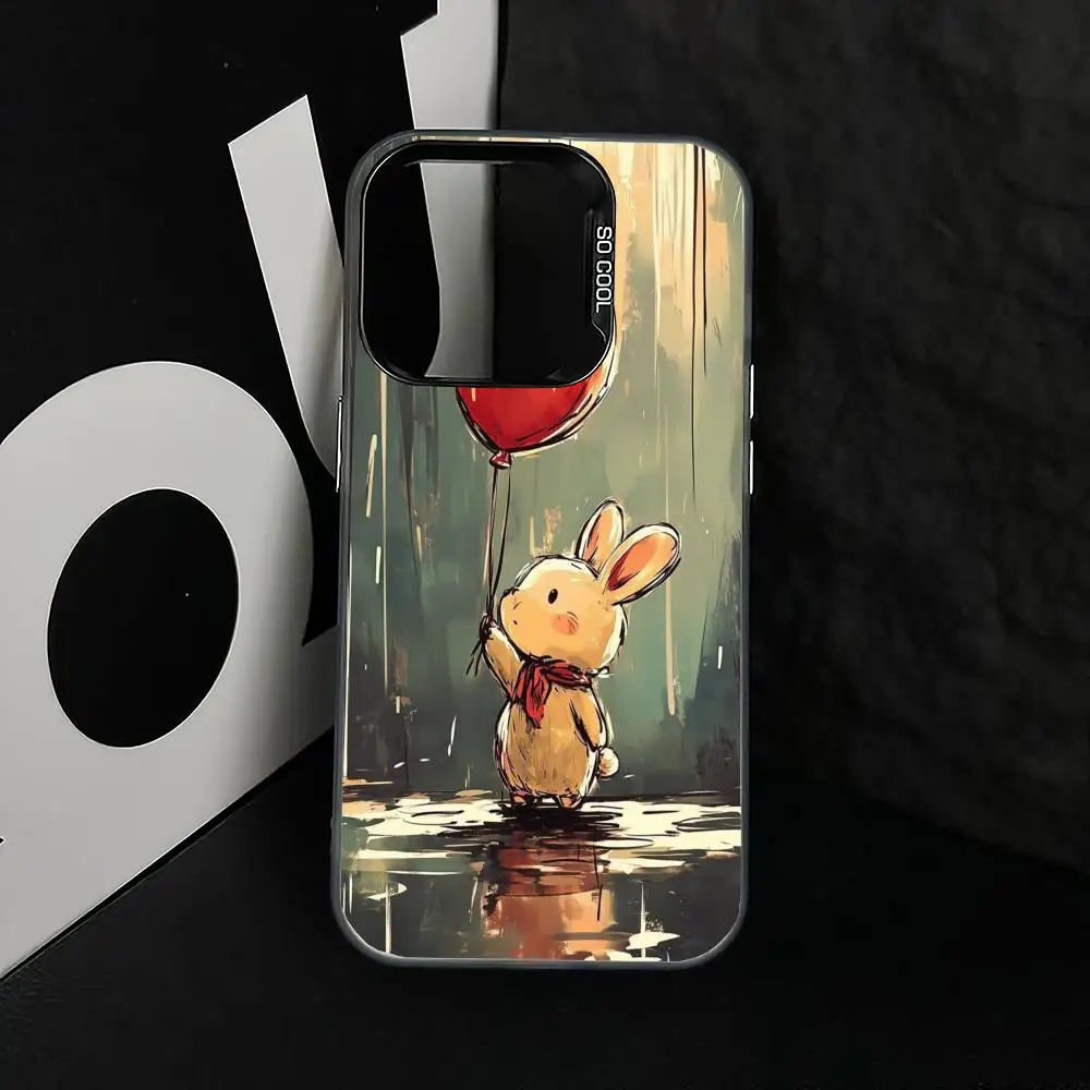 

Rabbit balloon case for iPhone17 16 15 14 13 12 11 Pro/ Max/Plus shock-proof rear cover anti-fingerprint