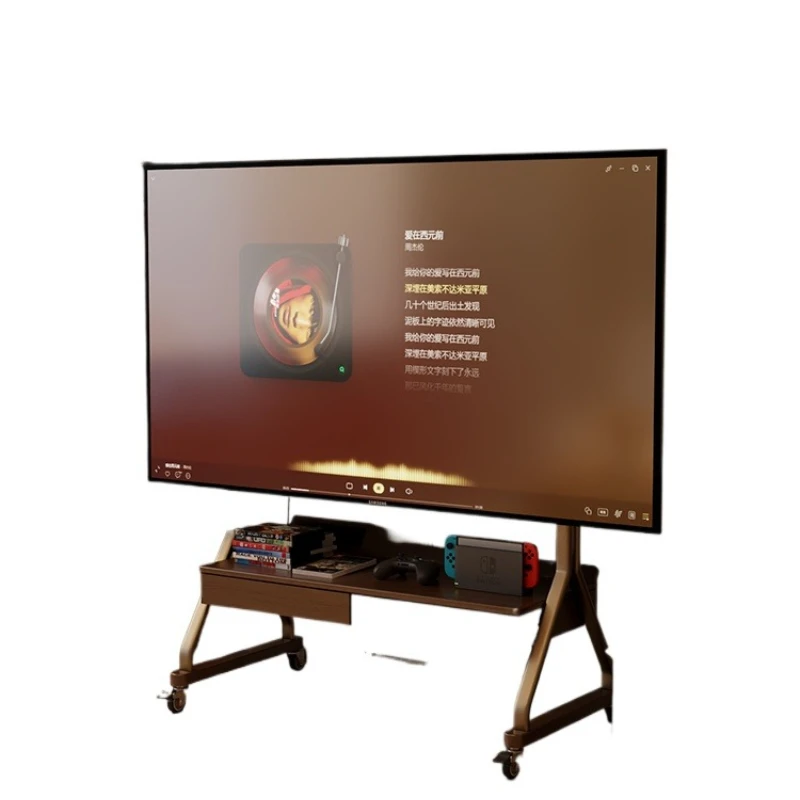 Solid wood removable TV cabinet, living room household  modern simple floor storage TV bracket