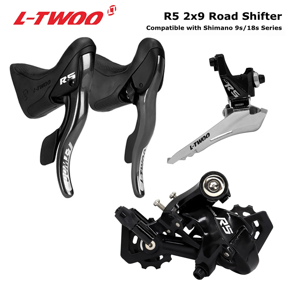 LTWOO R5 2X9 Speed Derailleurs Kit for Road Bikes 18 Speed 18v 9v Rear Derailleurs Groupset for Road Bicycle Compatible SHIMANO