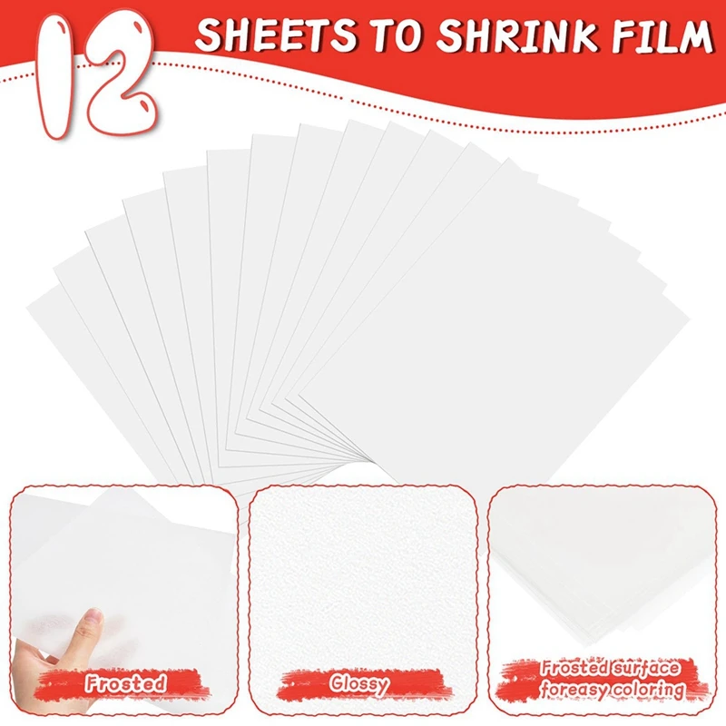 213PCS Heat Shrink Sheets Keychain Kit With 12PCS Shrink Sheets,3PCS Shrink Paper With Pattern,Colored Pencils