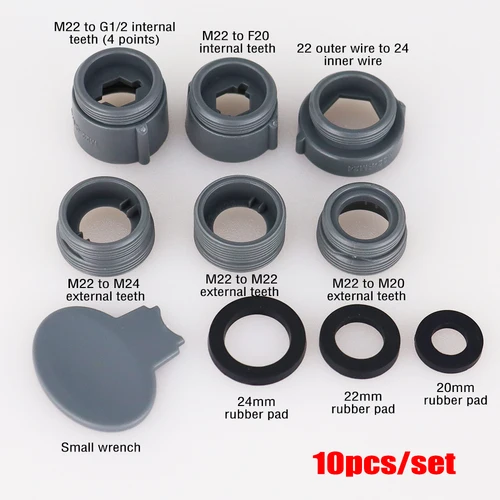Juego de adaptadores de grifo de 10 Uds., juego de adaptadores de aireador de fregadero macho y hembra, accesorios adaptadores de grifo de fregadero de cocina