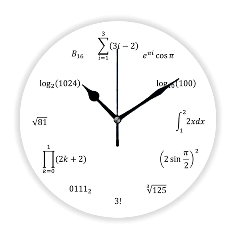 Funny Math Equations and Notations Large Wall Clock for Math Lover Mathematical Formula Wall Watch Classroom Bedroom Home Decor