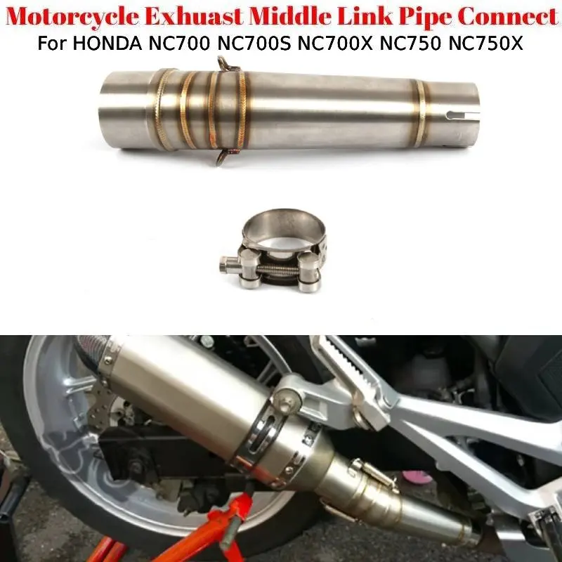 For Honda NC700 NC700X NC750 NC750X Motorcycle Exhuast Middle Link Pipe Connect 51mm Motorcycle Escape Exhaust Muffler Pipe