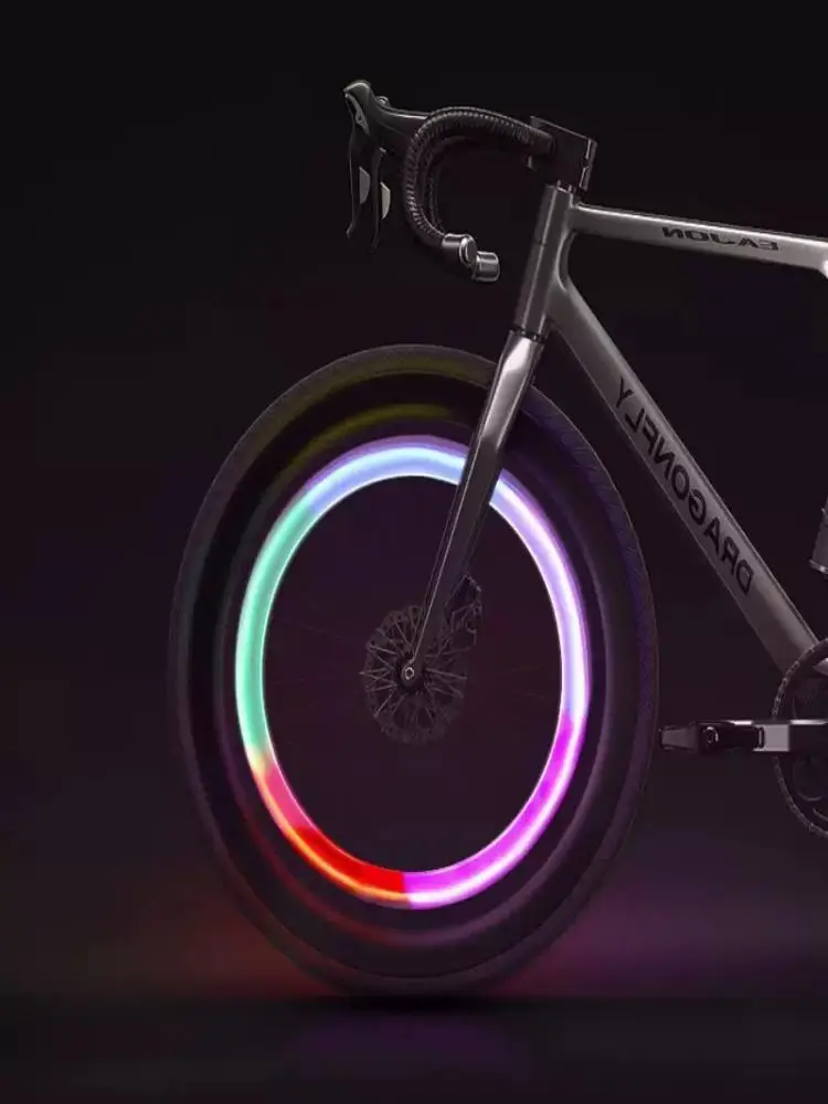 AliExpress DOMEN Bicycle Motion Senso LED Tire Nozzle Valve Caps Lamp Neon Bicycle Night Riding Warning Light Bicycle Accessories