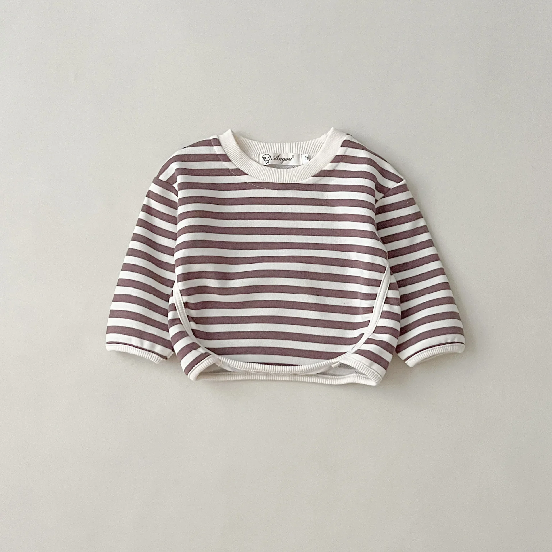 2024 Autumn New Baby Clothes Children Casual Tops Boy Girl Striped Long Sleeve T-shirt Fashion Kid Cotton Sweatshirt Infant Tees