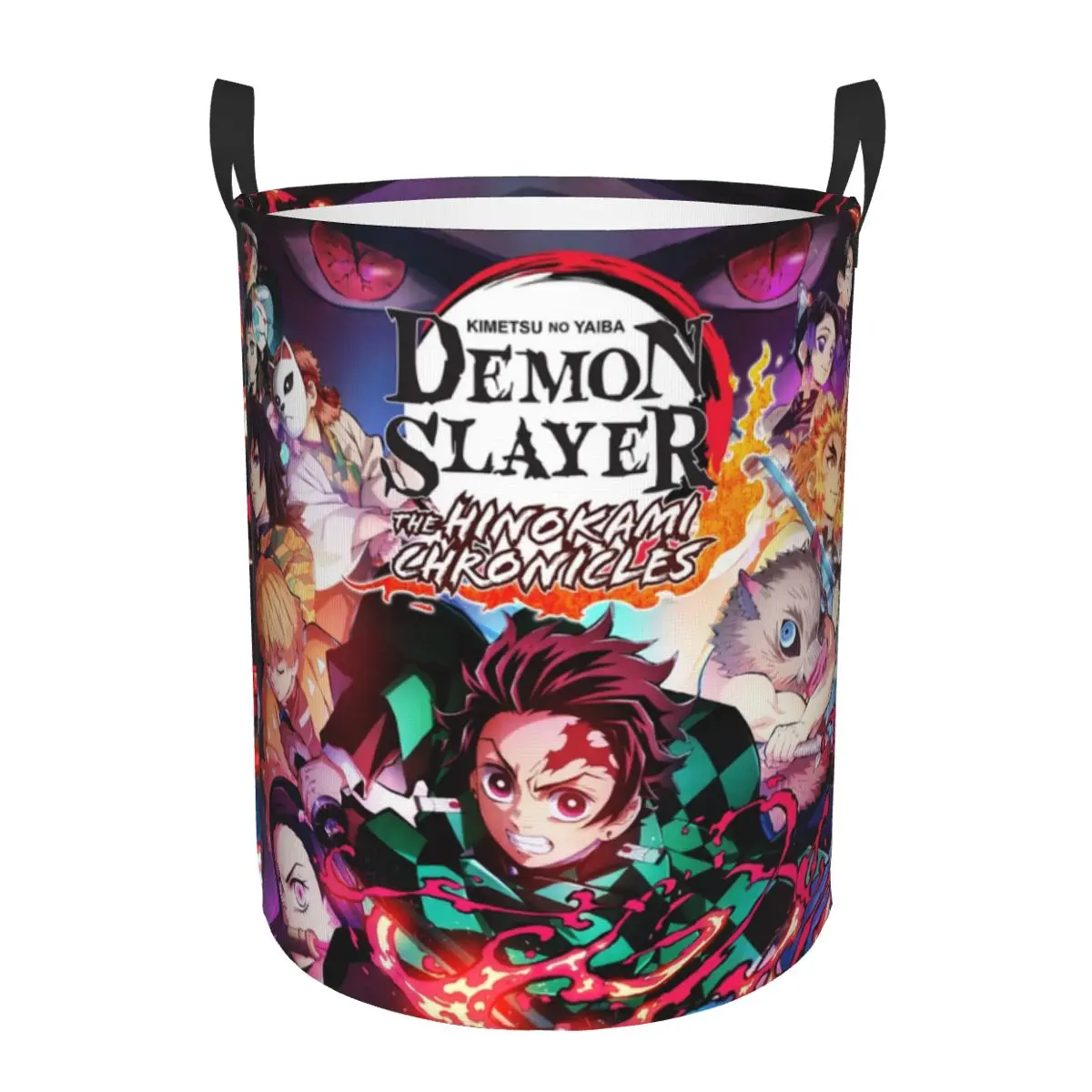 Custom Demons Slayers Laundry Basket Collapsible Anime Manga Kimetsu no Yaiba Clothing Hamper Toys Organizer Storage Bins