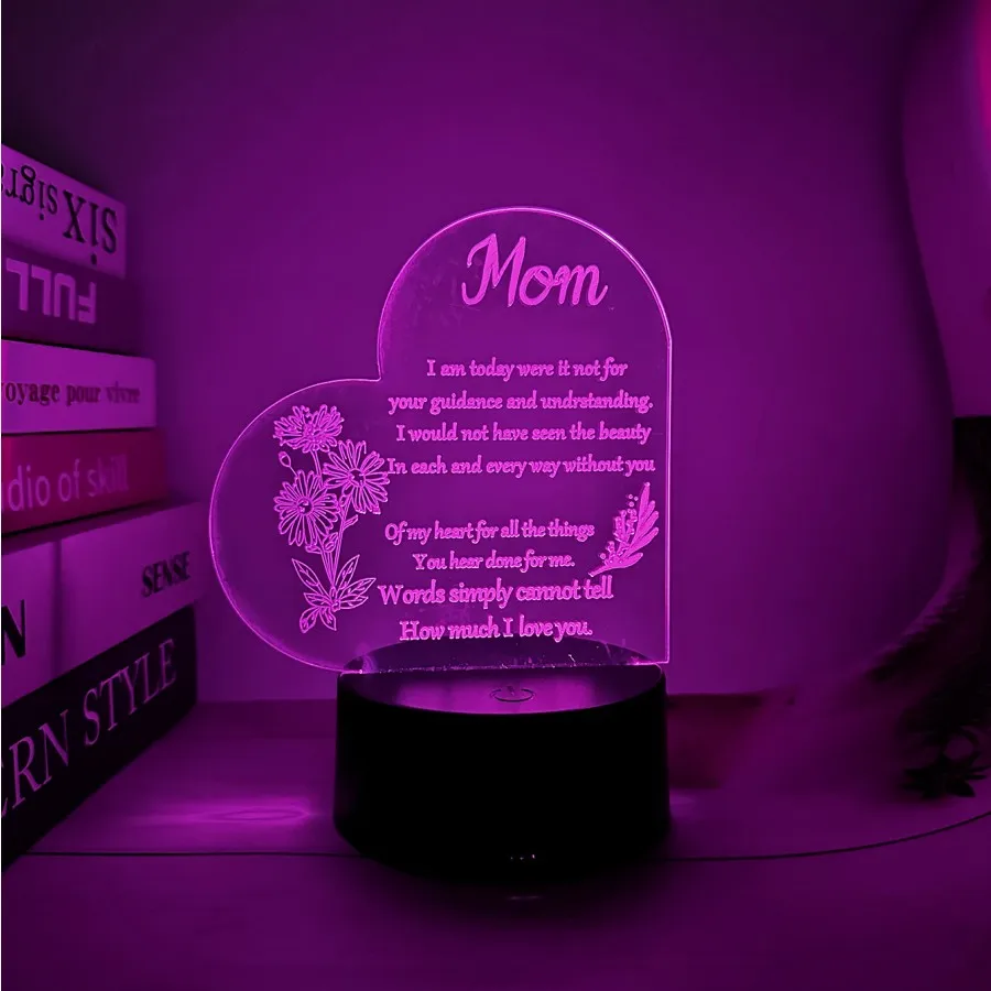 

1pc Sister Night Light, Send Sisters To Send Girlfriends Gifts, 7 Color Change 3D Acrylic Night Light To Send Friends Birthday G