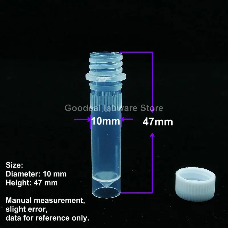 100pcs/lot 1.5ml Plastic Frozen storage tube,Lab freezer tube subpackage vial with silicone gasket