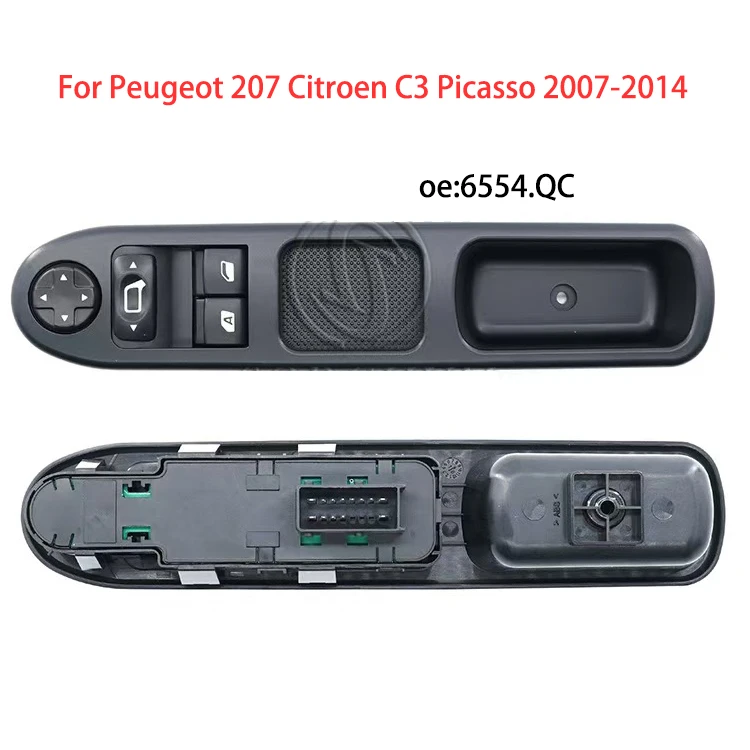 

6554QC Car Electric Power Window Control Switch For Peugeot 207 Citroen C3 Picasso 2007-2014 Regulator Lifting Button 6554.QC