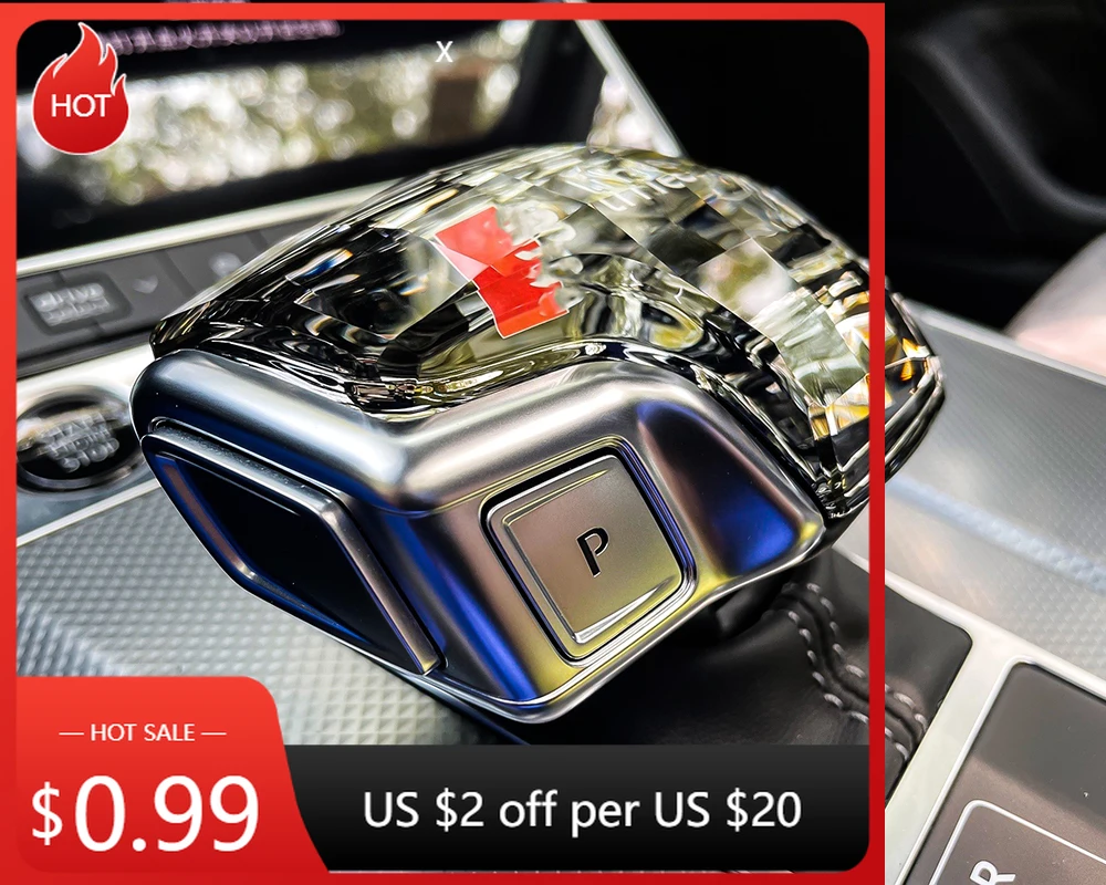 

Новинка 2026: Хрустальная накладка на ручку КПП для Audi A6, A7, Q5, Q7, A8, Q8 (2017-2022), черная