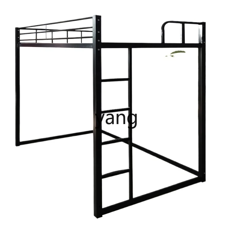 lmm Elevated Bed with Underneath Space Steel Frame Double Single Iron Art Elevated Bed Worker Iron Bed Customization