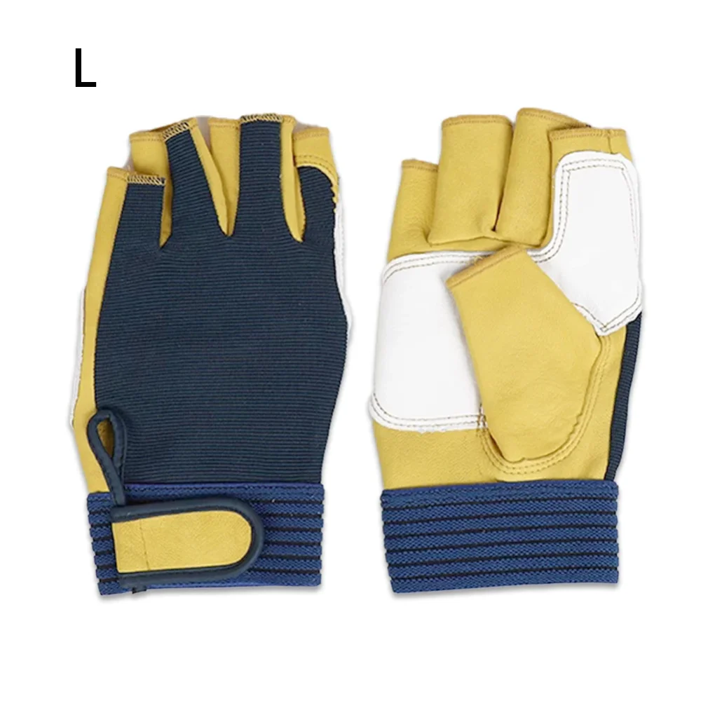 

Sheepskin Men's Work Gloves Mitten Protection Industrial Safety Working Gloves Wear Resistant Half Finger Leather Gloves