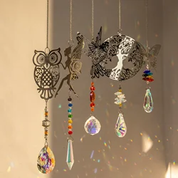 Crystal Sun Catcher Prisms Hanging Rainbow Chaser Window Wind Chime Tree of Life Home Decoration Car Art Hanging Pendant