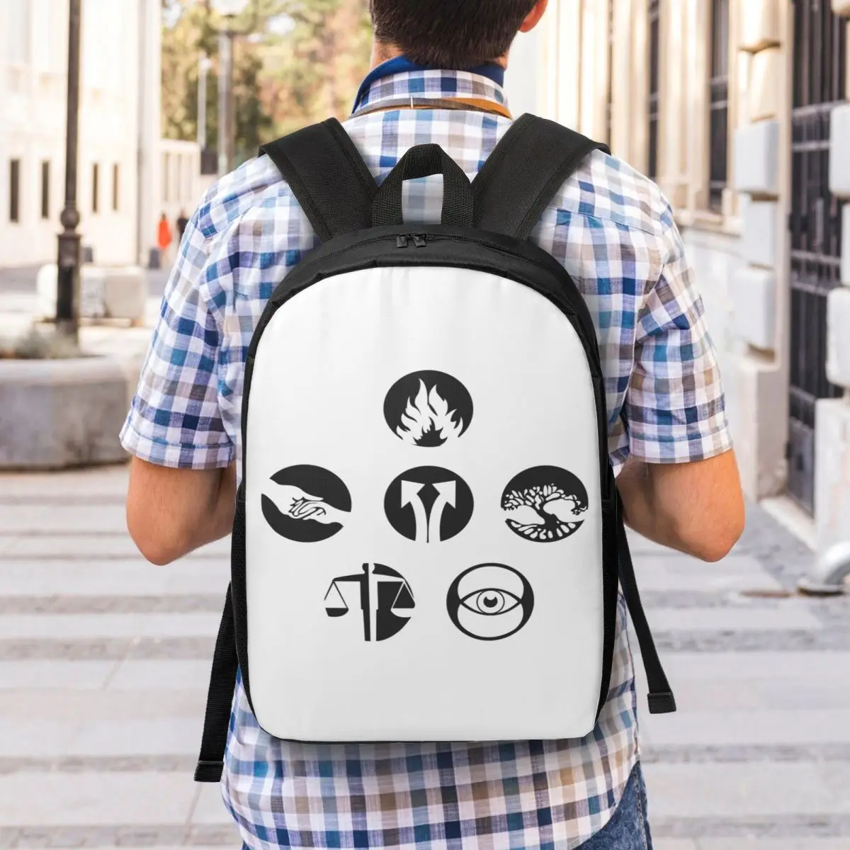 Divergent Factions Damen-Rucksäcke für Jungen und Mädchen, Büchertasche, modische Studenten-Schultaschen, tragbarer Reiserucksack, Umhängetasche