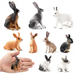Action Figure Desktop Ornaments for Children Simulated Zoo Educational Toys Rabbit Model Home Decor Animal Figurine
