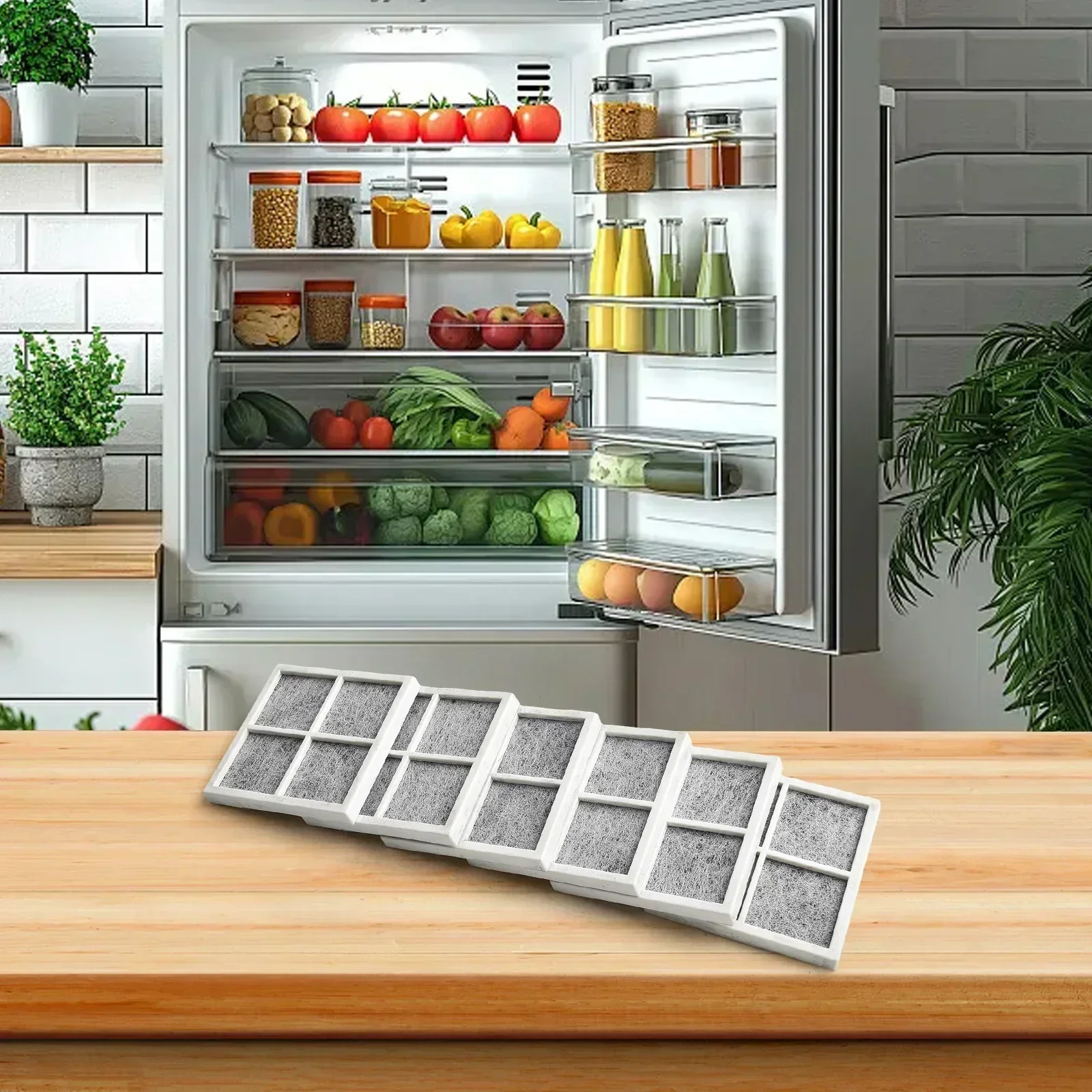 

ADQ73214402 Фильтр, как показано на рисунке Фильтр с активированным углем Поддержание свежего воздуха в помещении Комплект из 6 фильтров предотвращает неприятный запах