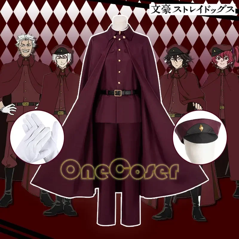 IN MAGAZZINO Saigiku Jono Costume Cosplay Anime Bungo Stray Dogs Stagione 4 Parrucca Jouno Orecchini Cani Da Caccia Uniforme Cappello Guanti Mantello