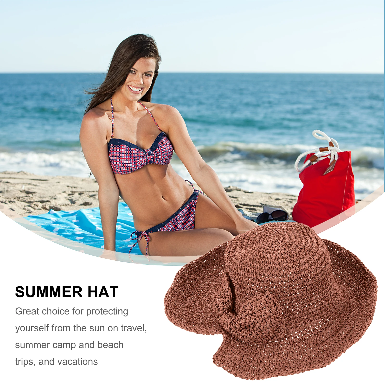 

Butterfly Bow Sun Women Summer Straw Braid Foldable UV Protection Outdoor Activities Girls Beach Hat Stylish Comfortable Wear