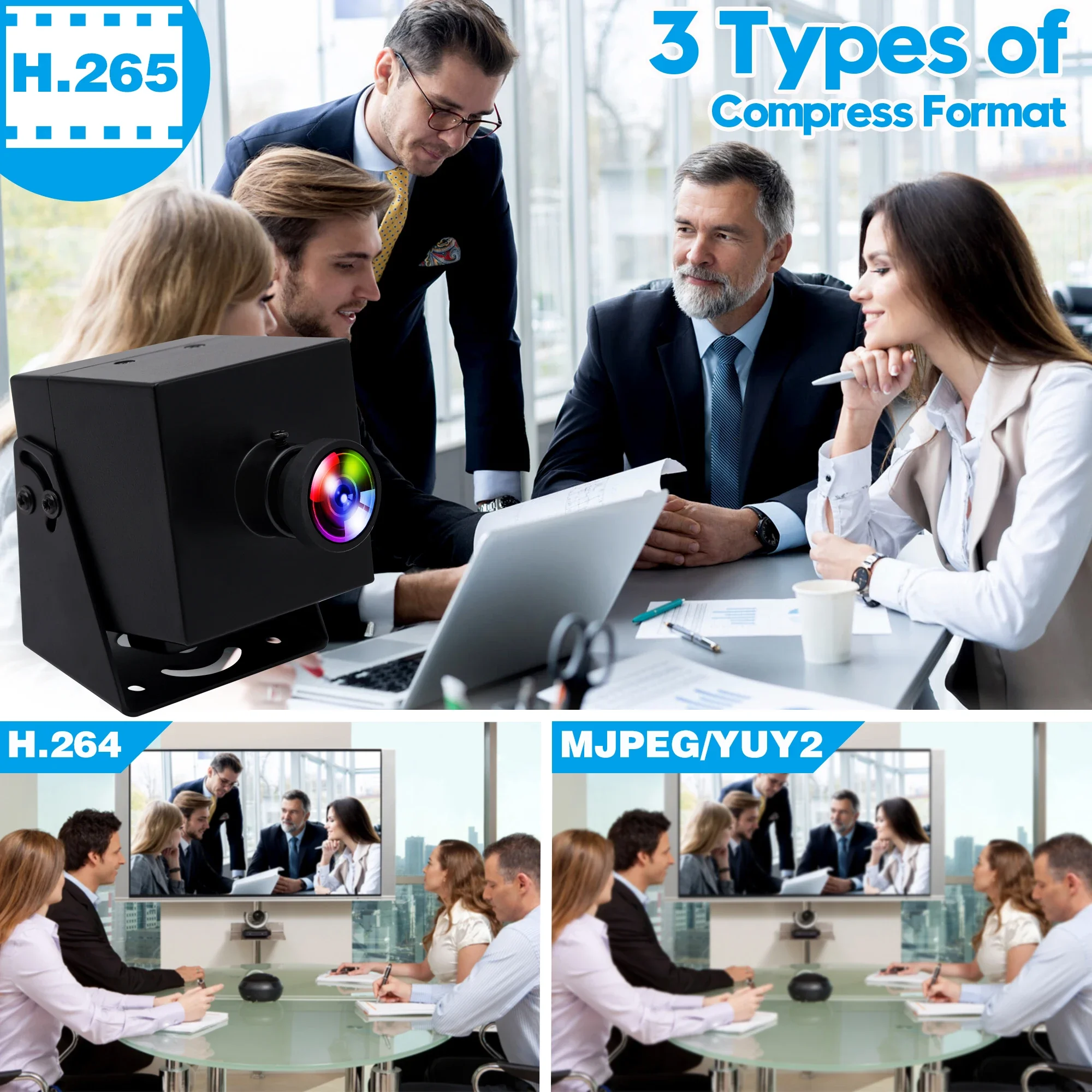 ELP 4K 30fps HDMI USB Camera Wide Angle No Distorion Mini PC Camera UVC USB2.0 Camera 2X Digital Zoom Webcam H.265 8mp Camera