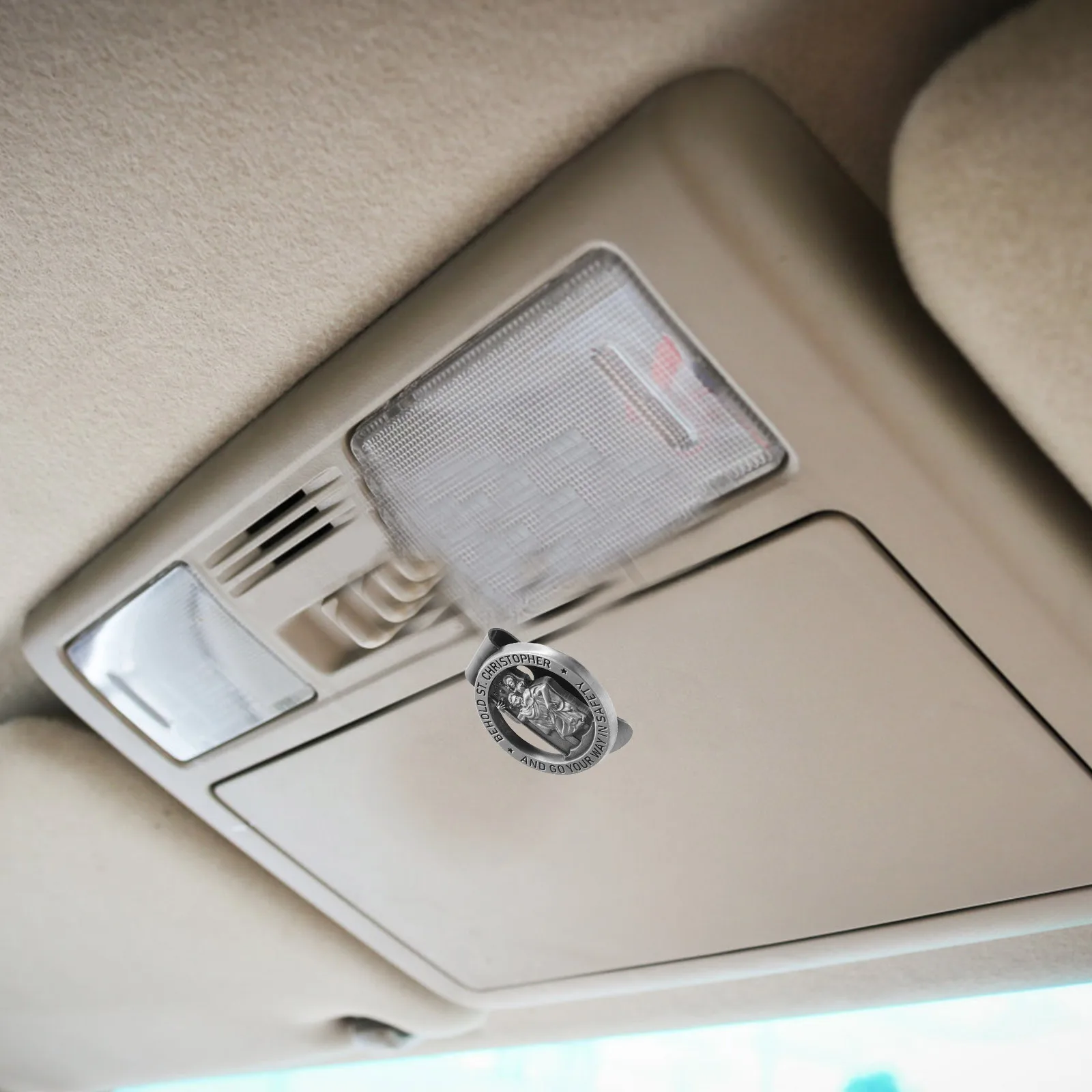 

Car Visor Zinc Alloy Safety Bless Clip Multifunctional Design Durable Easy Installation Road Trip Essentials Visor Clip