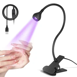 Światło ledowe UV do suszenia żelowy lakier do paznokci przypinane elastyczne biurko Mini USB lampa do paznokci przenośne narzędzia do salonu do Manicure