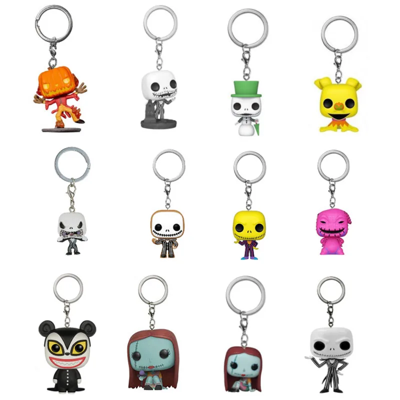 The Nightmare Before Christmas Gingerbread Jack Skellington Sally OOGIE BOOGIE Key Chain Vinyl Action Figure Model Doll Toys