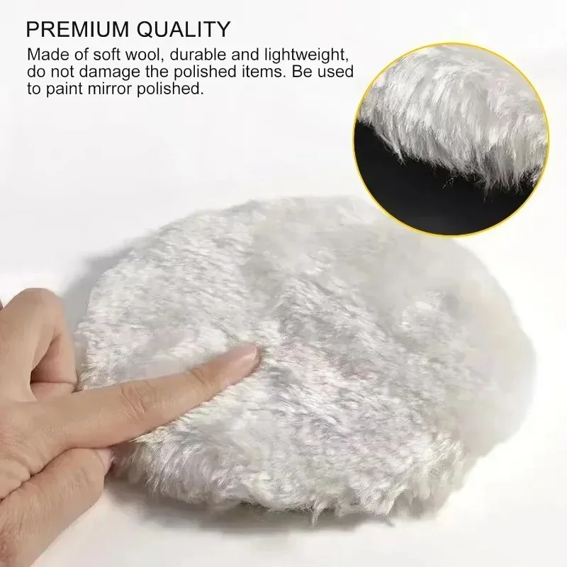 

Polishing Pads with M10 Drill Adapter(125mm) Wool Polishing Buffing Pad, 8 Pack Car Polishing Pads for Drill, Professional Wool