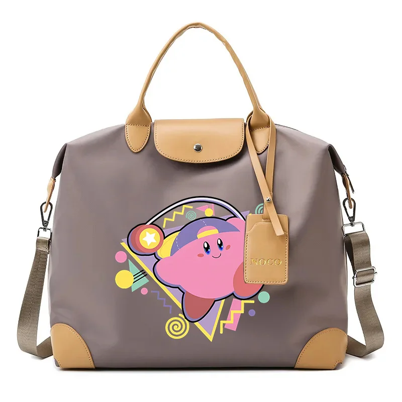 Kirby Tote Bag Large Capacity Women Handbags Graphic Printed Travel Luggage Pack Portable PU Leather Purse Bags Women Girls Gift