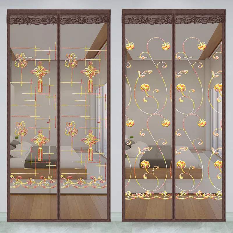 Magnetic Door Screen Curtain, Outlet Hook and Loop, Mosquito-Proof Screen, Encryption, Mute, Bedroom, Home