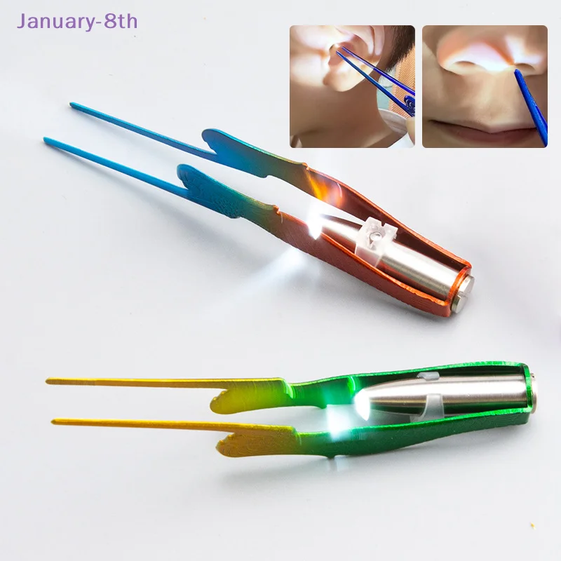 Baby Ear Cleaner Tweezer Soft Ear Picks Led Flash Light Ear Wax Curette Picker Ear Cleaning Tools Ear Wax Dog Removal Earpick