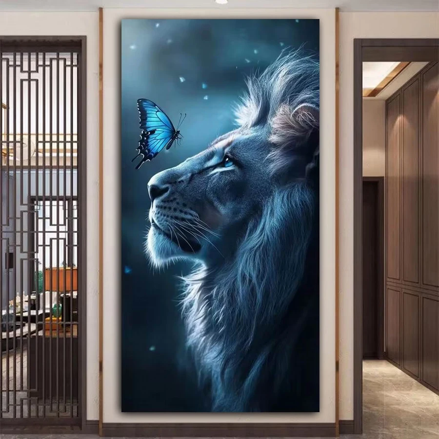 

Новое поступление Diy алмазные художественные наборы для рисования Лев Бабочка полная квадратная круглая дрель мозаика вышивка животное картина Настенный декор