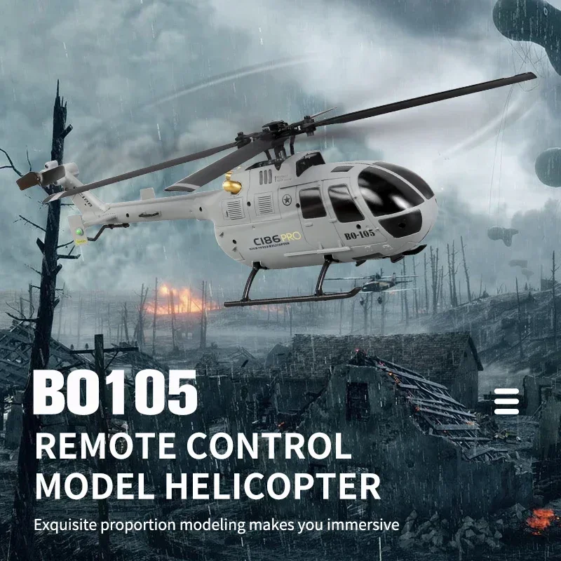 2.4G Remote Control Aircraft C186 RC Helicopter 4 Propellers 4CH 6-Axis Electronic Gyroscope RC Helicopter Model Kids Toys Gift