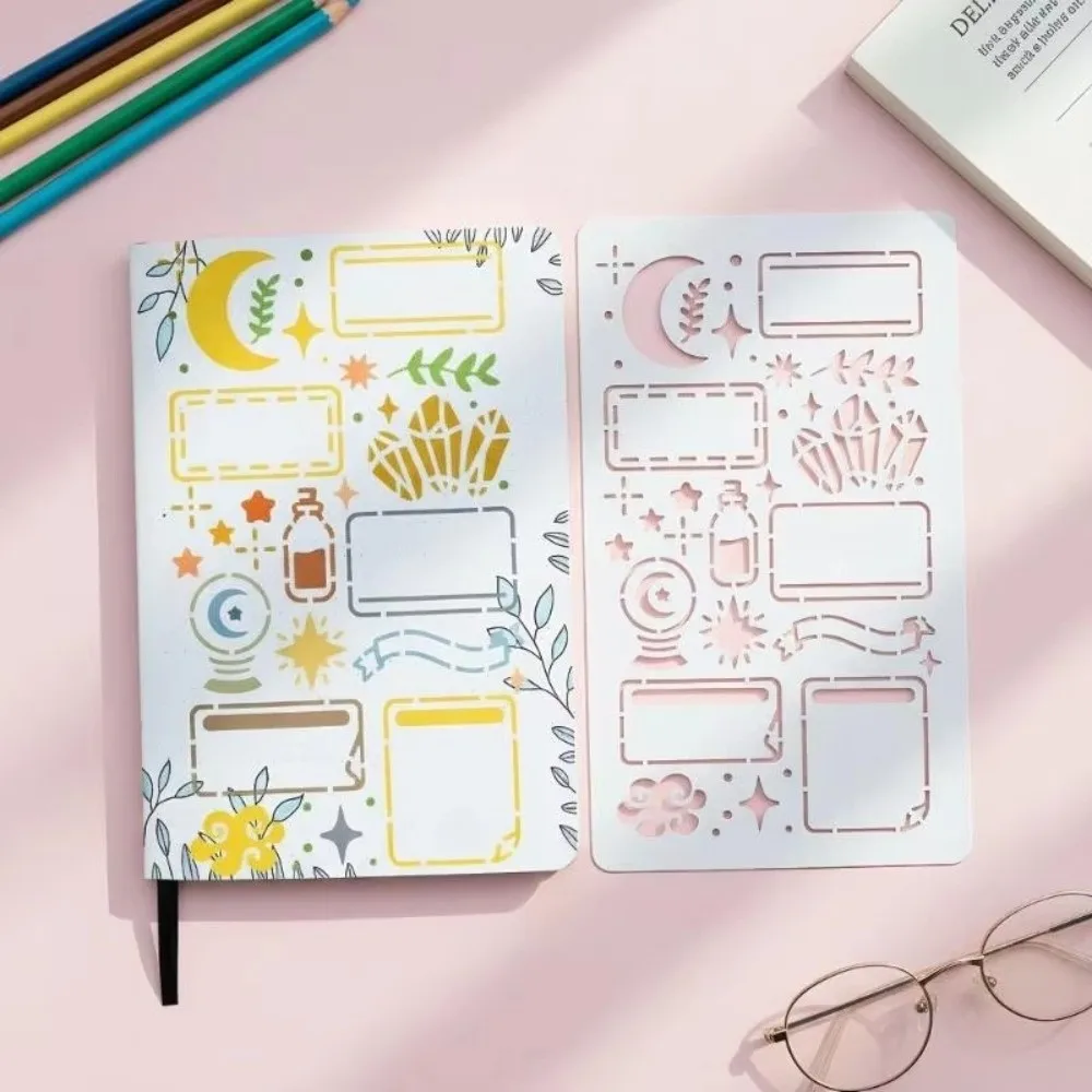 15pcs/set Reusable Diary Drawing Templates Multifunctional DIY Planner Template Acrylic Handmade Stencil Set Journal Stationery