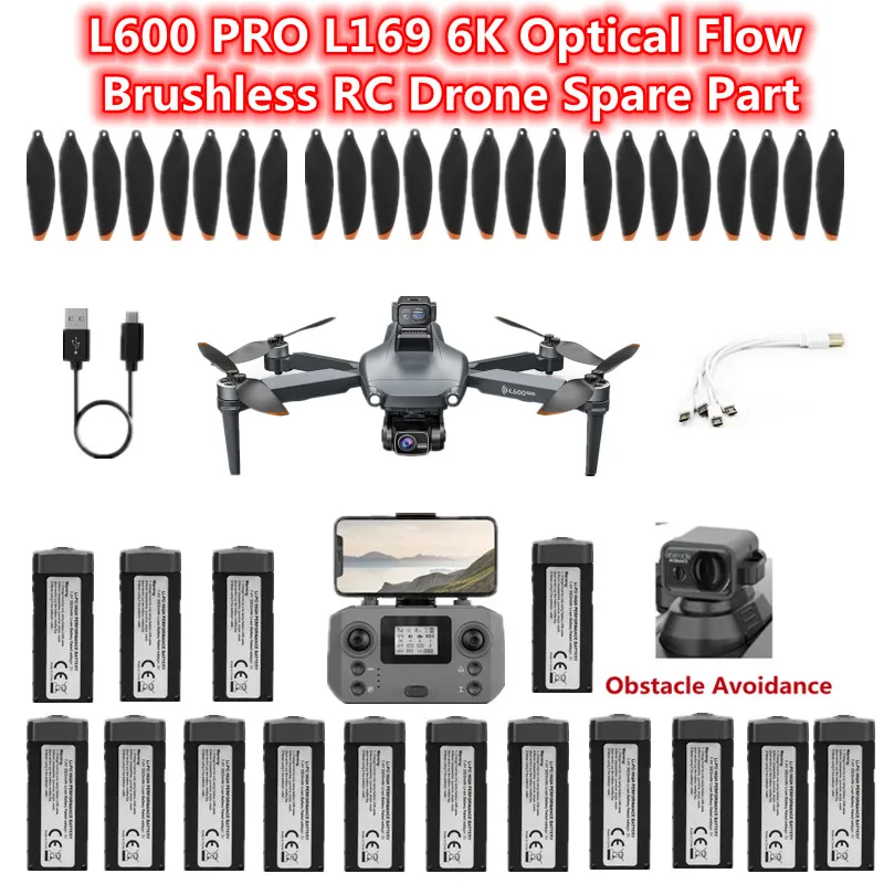 L600 PRO L169 6K optyczny przepływ bezszczotkowy dron RC część zamienna 7.4V 3000MAH akumulator śmigło/ramię/USB/kontroler/unikanie przeszkód