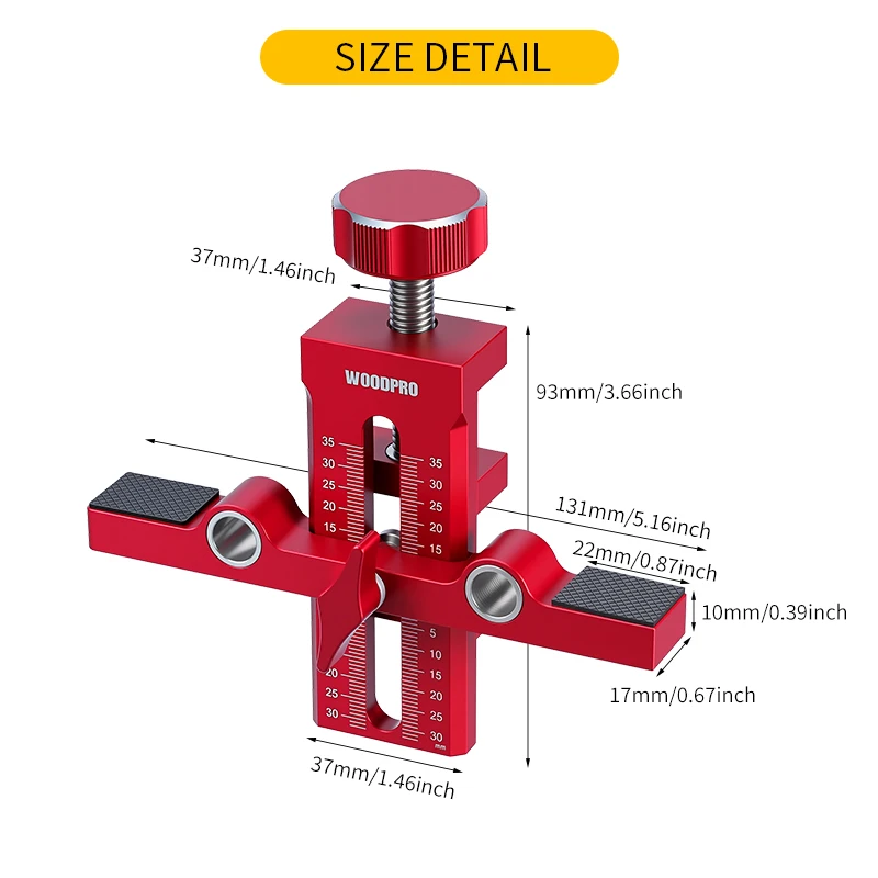 Cabinet Door Mounting Jig Set Adjustable Aluminum Alloy Double-Hole Rebounder Punch with 10 mm Drill Bit Fit for Cabinet Repair