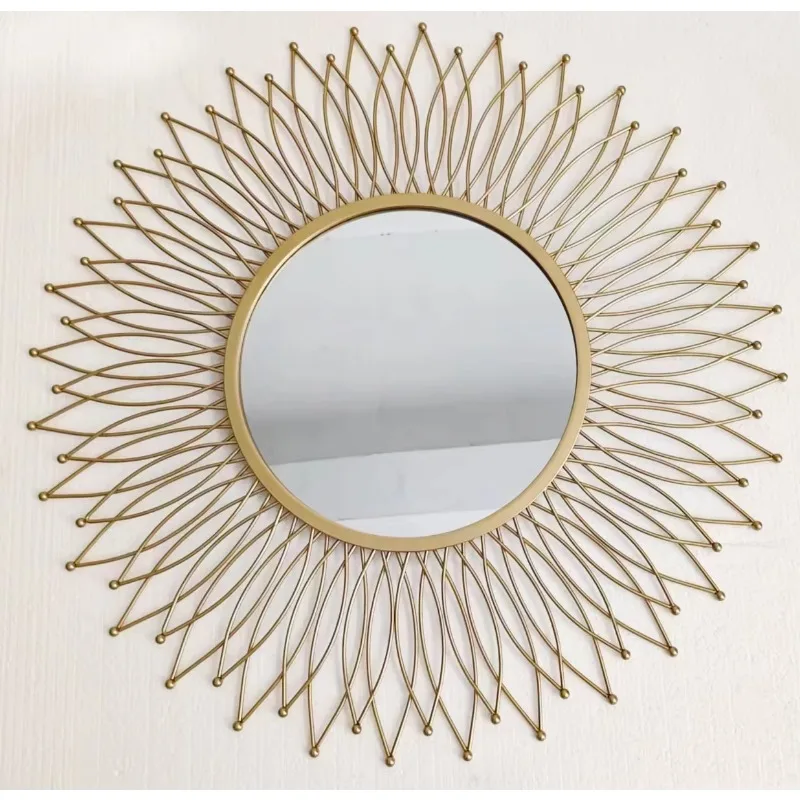 120cm Novel Design Modern Large Decorative Wall Mirrors Metal Art Indoor Decor Gold Metal Frame Big Wall Mirrors Living Room