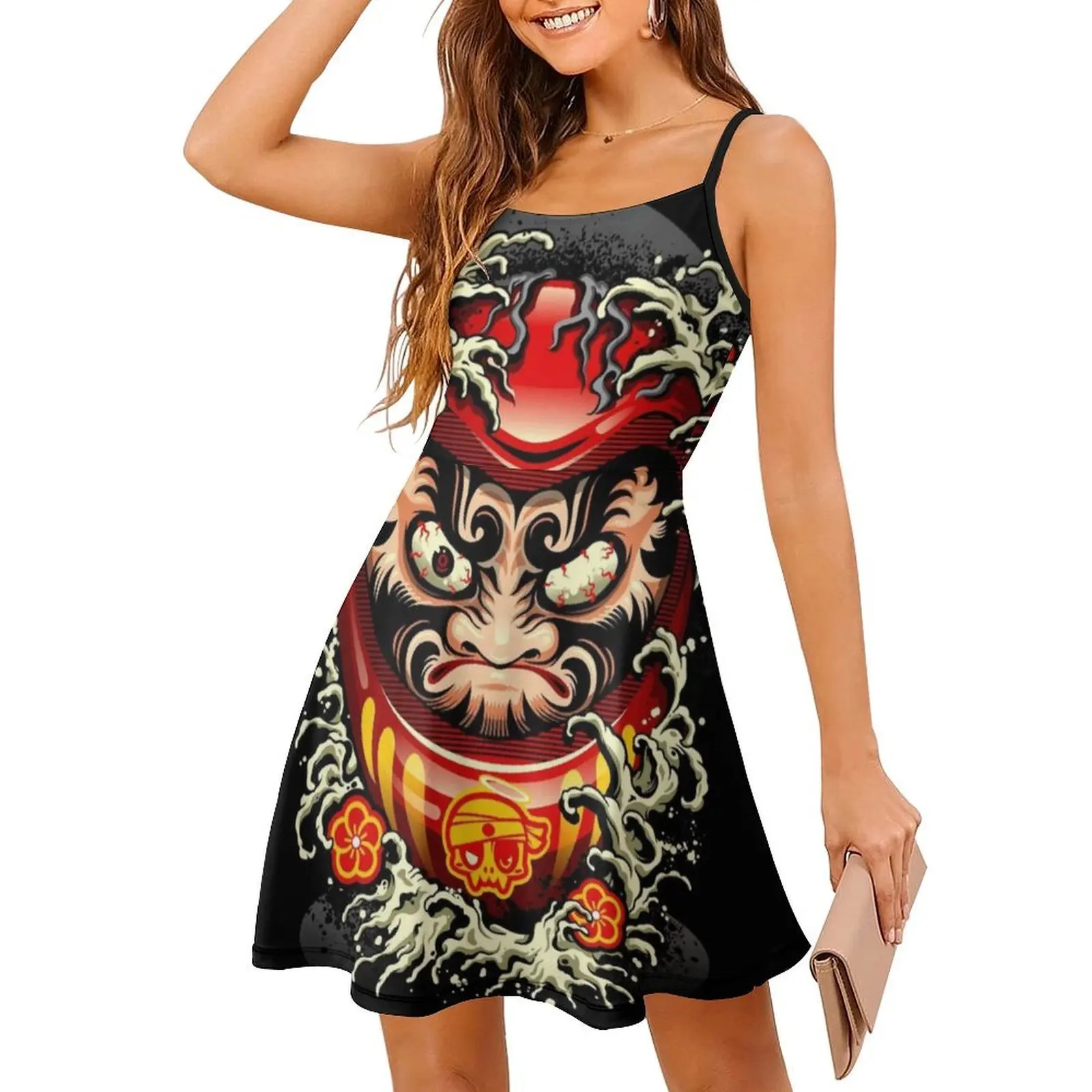 دمية داروما فستان بوهيمي عتيق بأكمام منتفخة أو خيارات بدون أكمام للنساء فستان داروما دمية داروما دمية يابانية مسائية #3